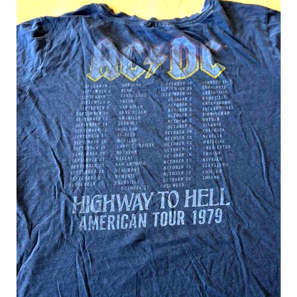 AC/DC 1979 Shirt XL Highway To Hell American Tour Tee Distressed Men’s Black